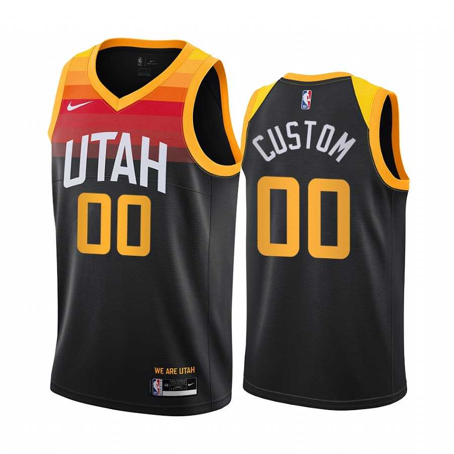 Men & Youth Customized Utah Jazz Black Nike Swingman 2020-21 City Edition Jersey